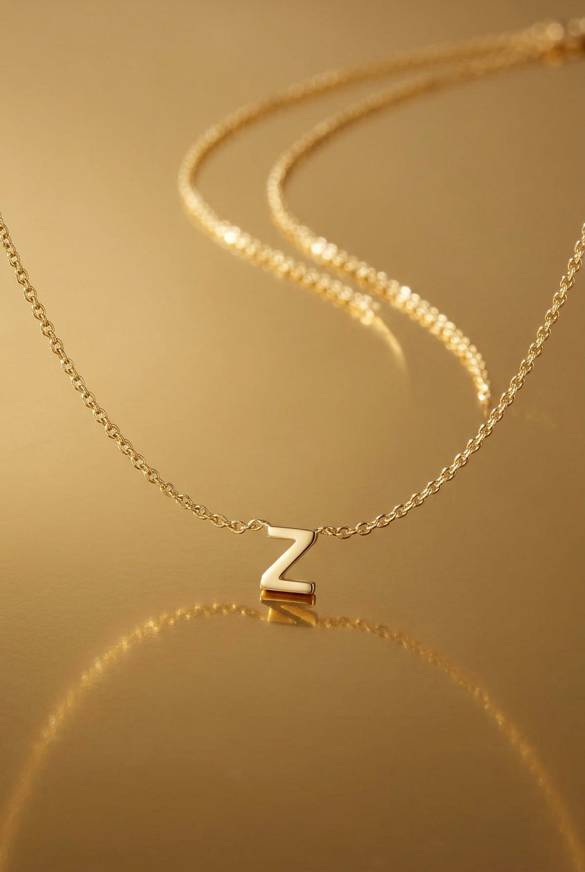 stainless steel necklace initial c