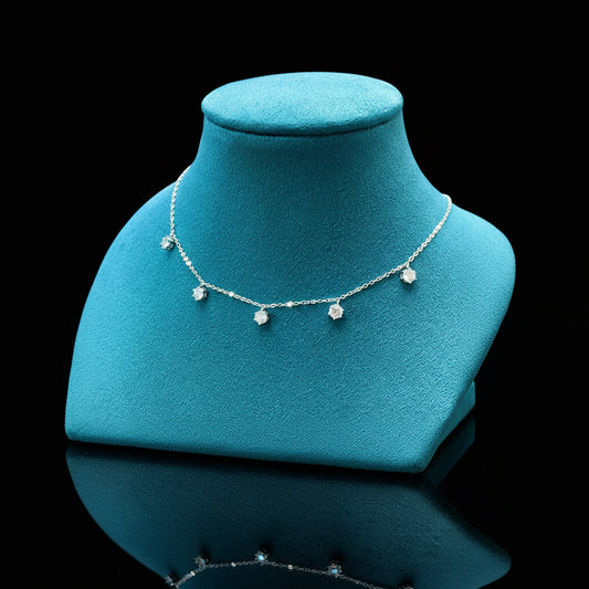 Collier Tennis Moissanite 2.5-5CT Argent 925 Sterling - Sertissage Bezel 5-6.5mm - Bijou Femme Luxe