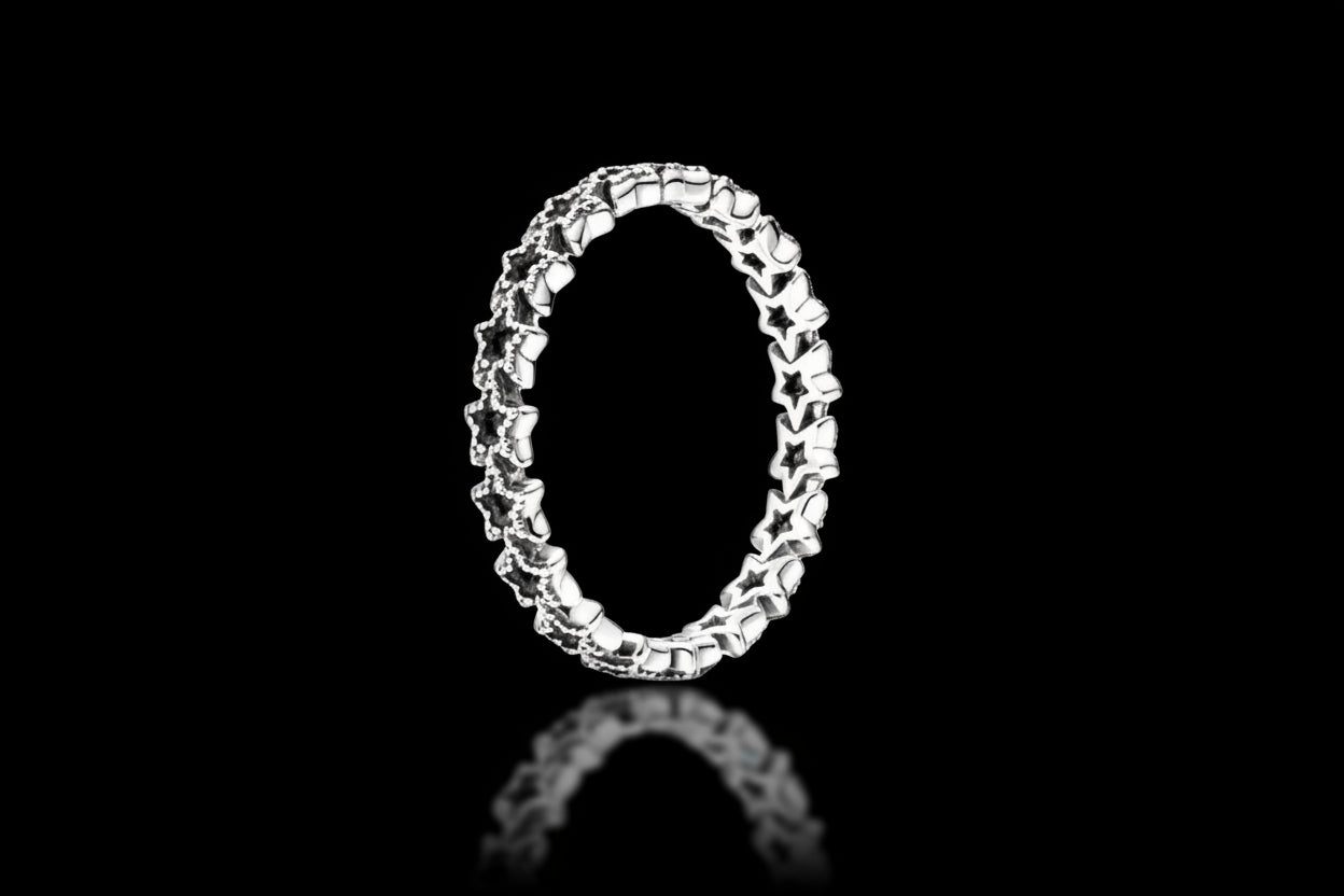 Bague Argent 925 Pavé Triple-Rang Coloré - Élégance Intemporelle