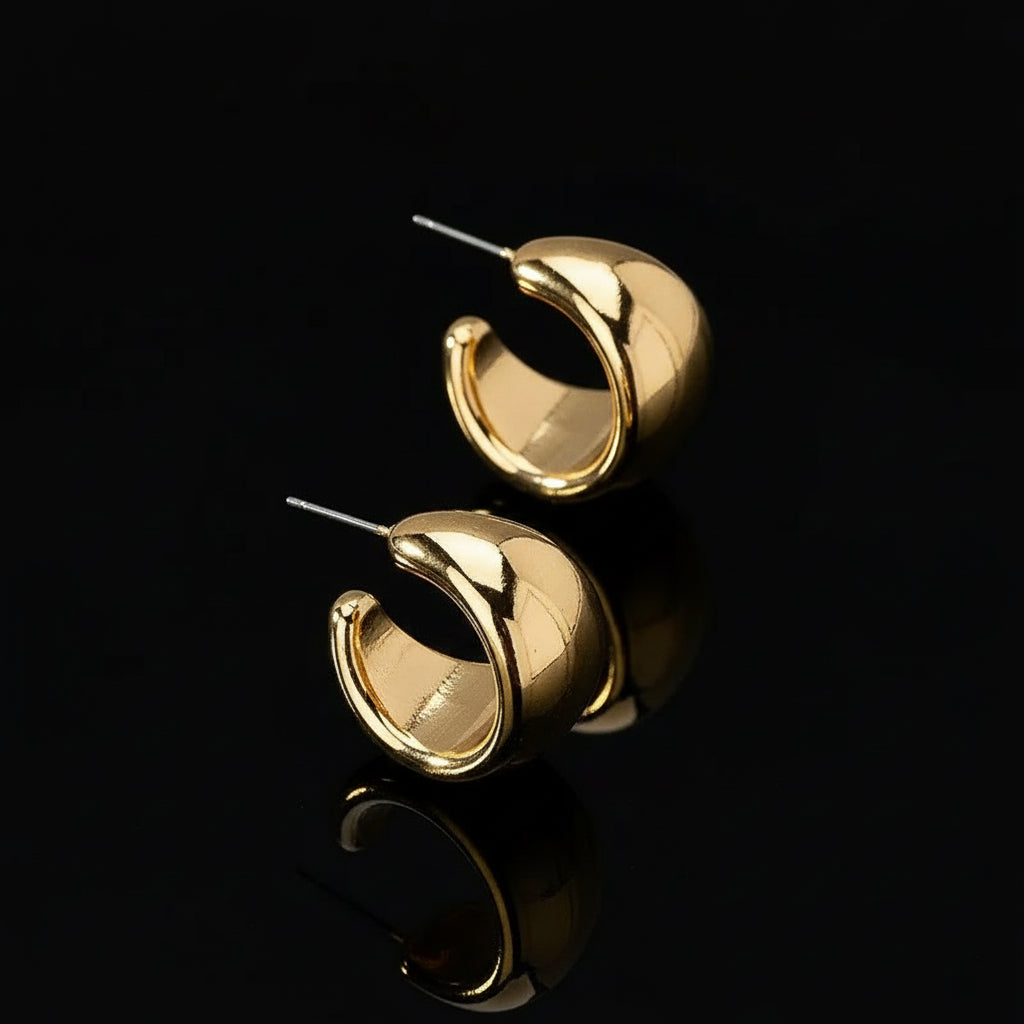 Créoles Acier Inoxydable Larges - Boucles d'Oreilles Rondes Tendance Femme