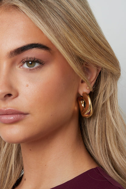 Stainless Steel Hoop Earrings circle Casual Daily Simple Series Women's jewelry
