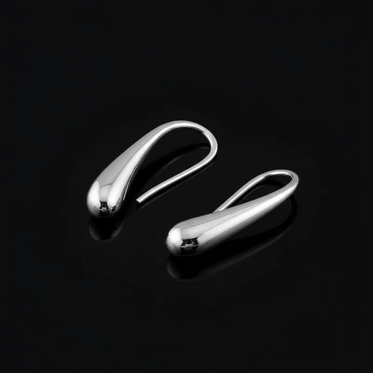 Boucles d'Oreilles Créoles Goutte d'Eau Argent 925 - Bijou Mariage Femme Élégant