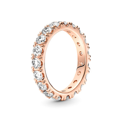 New Hot 925 Silver Colorful Timeless Pavé Triple-row Rings Wedding Diy Charm Luxury DIY Jewelry Gifts