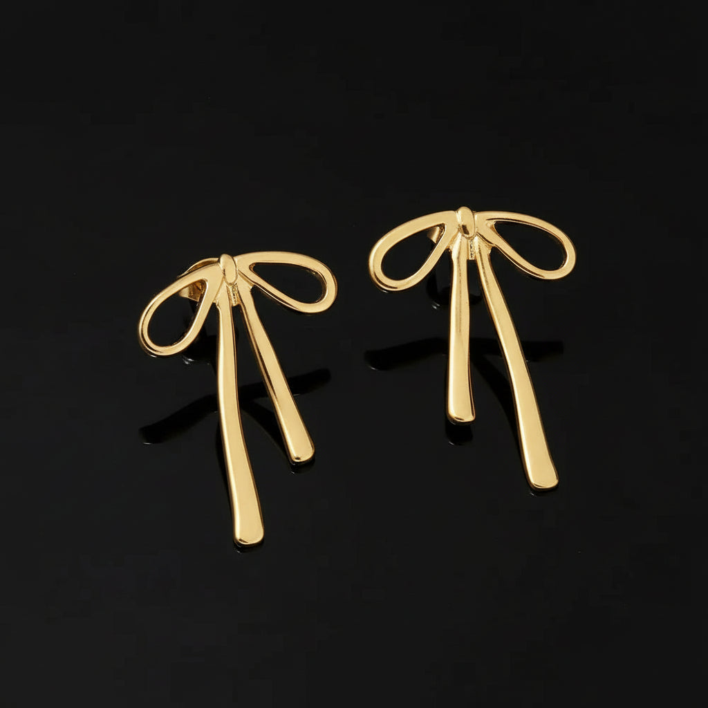 Boucles d'Oreilles Puces Nœud Papillon inoxydable 316L - Waterproof Statement Femme.