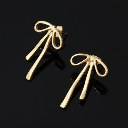 Boucles d'Oreilles Puces Nœud Papillon inoxydable 316L - Waterproof Statement Femme.
