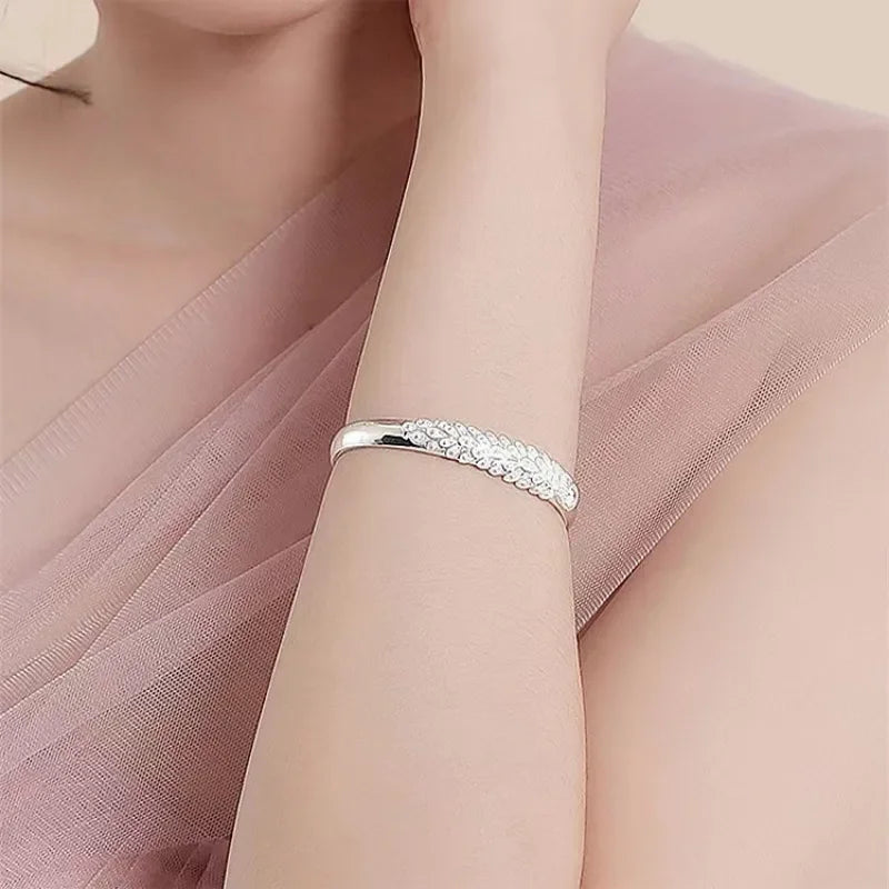 925 Sterling Silver Peacock Opening Screen Bracelet For Women Luxury Designer Texture Open Bracelets Party Original Jewelry Gift un titre