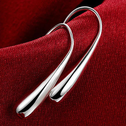 Boucles d'Oreilles Créoles Goutte d'Eau Argent 925 - Bijou Mariage Femme Élégant