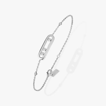 Bracelet MOVE Pierre Coulissante Argent 925 - Bijou Femme Élégant Cadeau Saint-Valentin