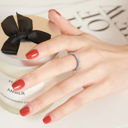 Bague Serenity und Moissanit 3 mm – Argent 925 Plaqué oder 18 K