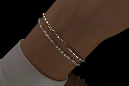 Lot de 6 Bracelets Femme Argent 925 Strass - Charme Ciel Étoilé Coréen Luxe