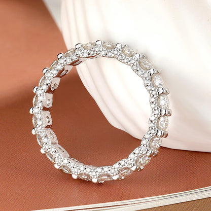 Bague Serenity und Moissanit 3 mm – Argent 925 Plaqué oder 18 K