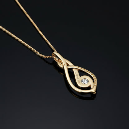 Collier Moissanite 0.43ct  Plaqué Or 18K - Pendentif Torsadé Choker Certifié GRA