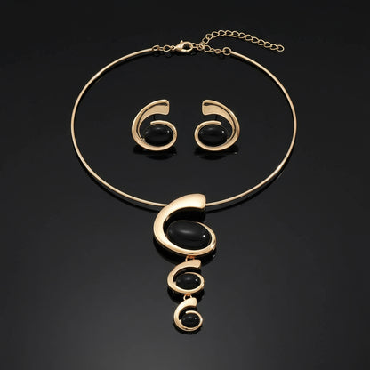 Set Bijoux Luxe Femme - Collier Choker et Ear Cuff Strass Noirs