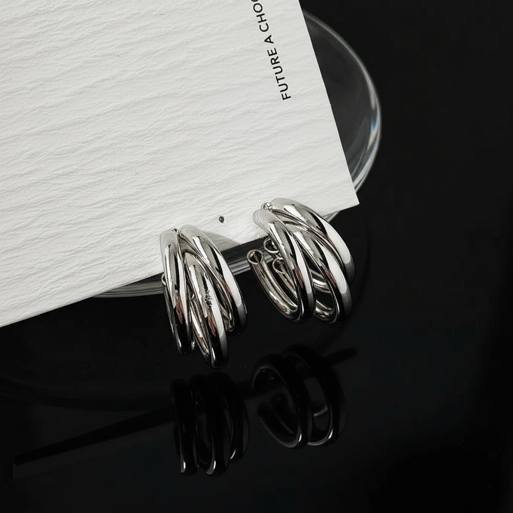 Créoles Acier Inoxydable Larges - Boucles d'Oreilles Rondes Tendance Femme