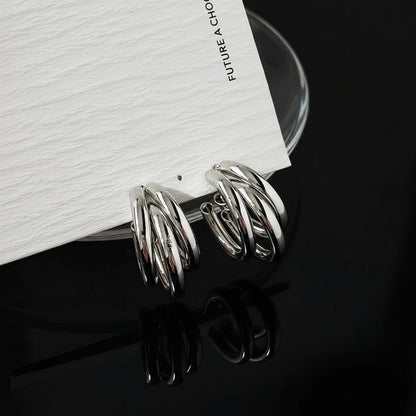 Créoles Acier Inoxydable Larges - Boucles d'Oreilles Rondes Tendance Femme