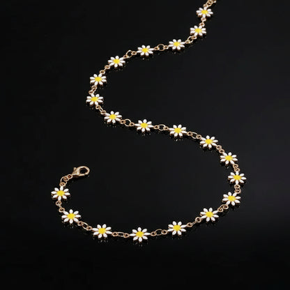 Collier Ras-de-Cou Marguerite Fleurie – Plaqué Argent