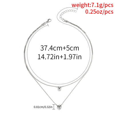 Water Drop Pendant Chain Smooth Long Chain Necklace Double Layer Water Drop Pendant Necklace for Women Fashion Jewelry Set Gifts