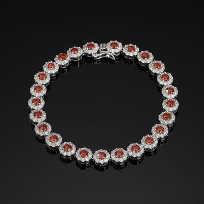 Bracelet Tennis Argent 925 Plaqué - Zircone Cubique Cristal - Bijou Élégant Femme