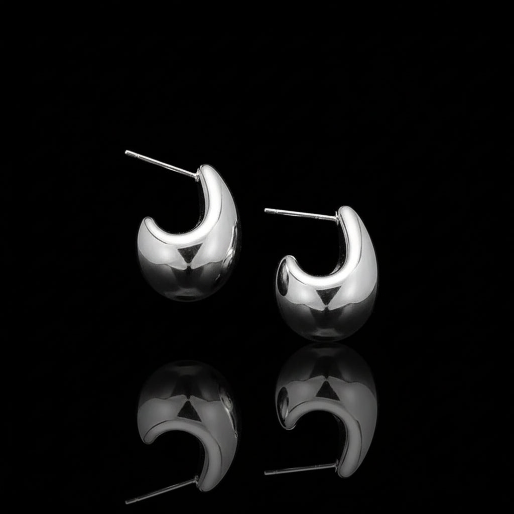 Créoles Acier Inoxydable Larges - Boucles d'Oreilles Rondes Tendance Femme