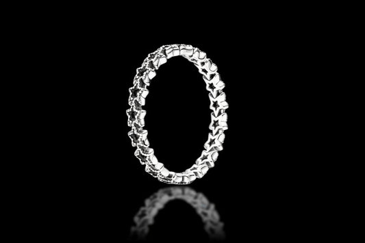 Bague Argent 925 Pavé Triple-Rang Coloré - Élégance Intemporelle