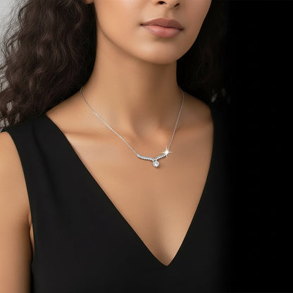 Collier Pendentif Ailes d'Ange Moissanite Argent 925 pour Femme