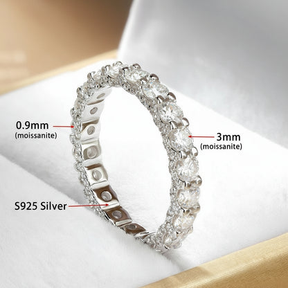 Bague Serenity und Moissanit 3 mm – Argent 925 Plaqué oder 18 K