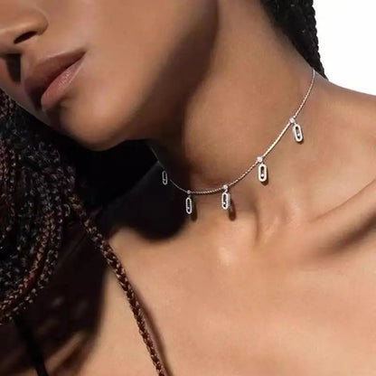 Collier Pendentif Zircon Forme O - Plaqué Or