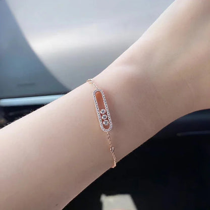 Bracelet MOVE Pierre Coulissante Argent 925 - Bijou Femme Élégant Cadeau Saint-Valentin