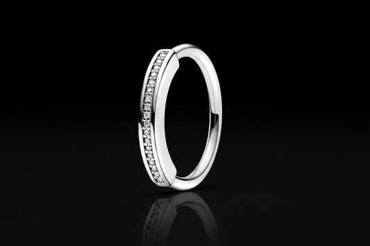 Bague Argent 925 Pavé Triple-Rang Coloré - Élégance Intemporelle