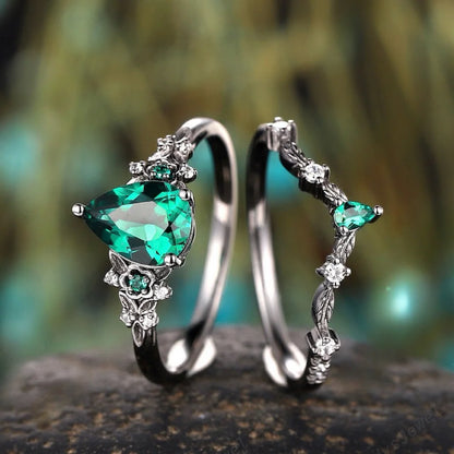 Bague Vigne Zircon Cubique Noir Gun