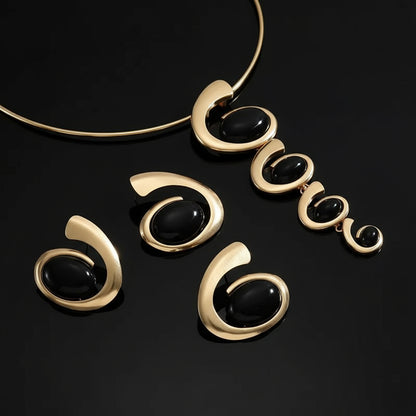 Set Bijoux Luxe Femme - Collier Choker et Ear Cuff Strass Noirs