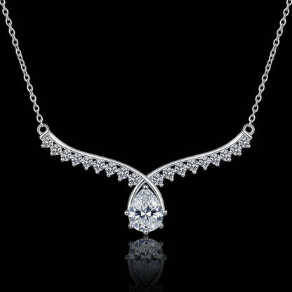 Collier Argent 925 Ailes d'Ange - Pendentif Moissanite Femme