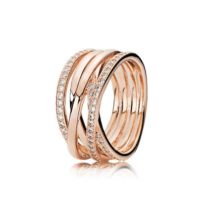 New Hot 925 Silver Crown Sparkling Rings Sun Moon Celestial Heart Women's Set Ring Wedding Diy Charm Luxury DIY Jewelry Gift