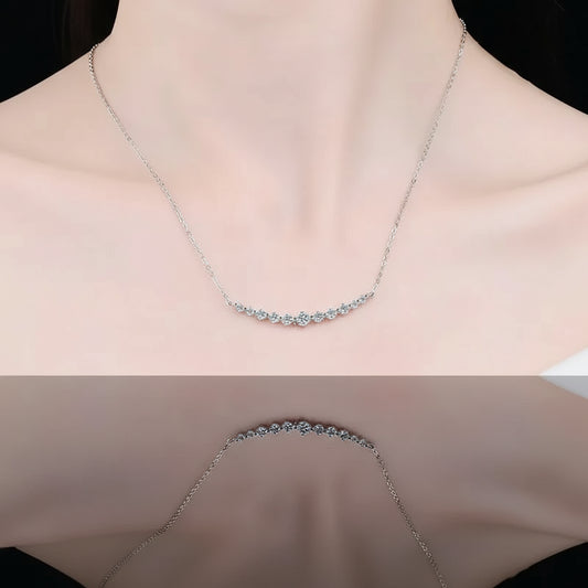 Collier Argent 925 Moissanite 1.1ct - Pendentif Brillant Femme Certifié GRA