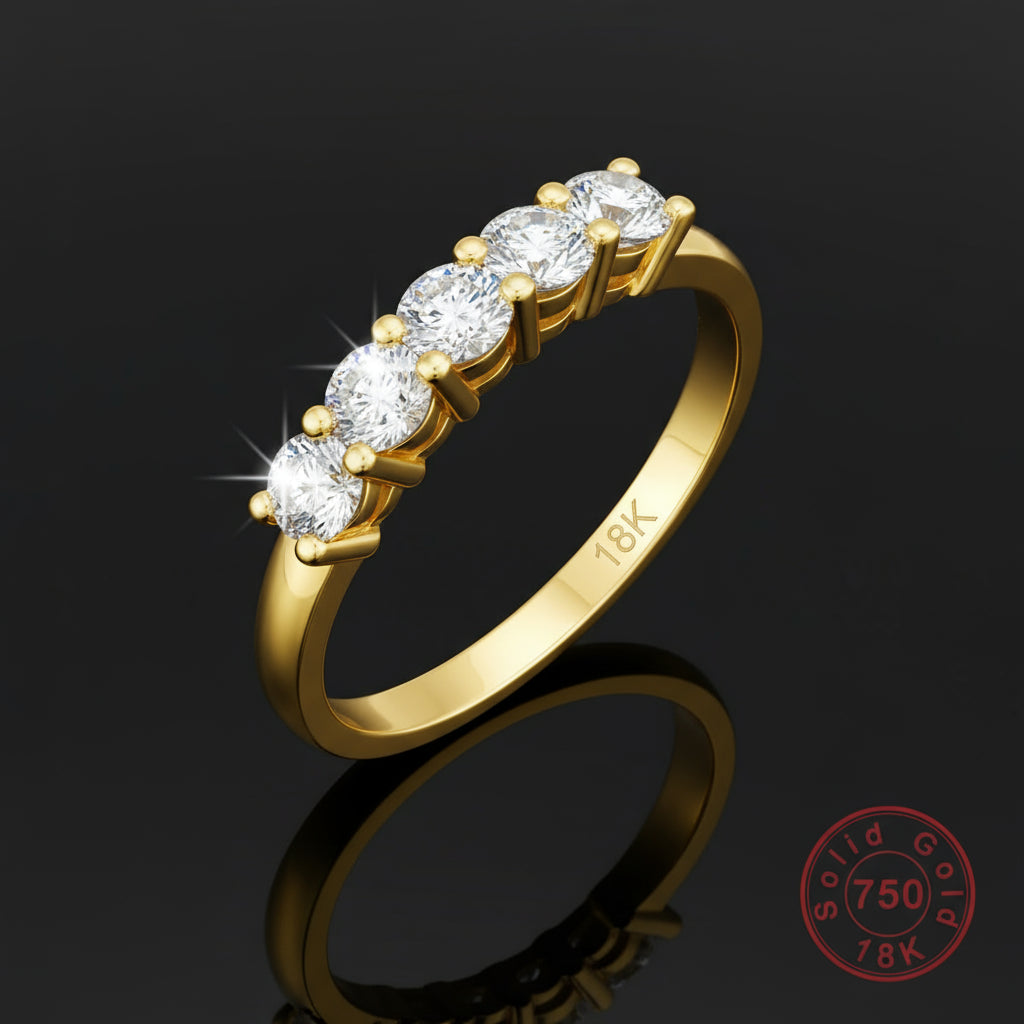 Bague Fiançailles oder 18K Moissanit-Zertifikat