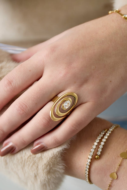 Stainless Steel Gemstone Rings lines Daily Daily Simple Series Women's jewelry