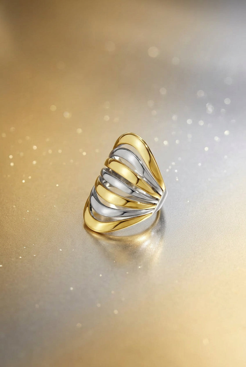 Stainless Steel Statement Rings lines Casual Daily Simple Series Women's jewelry